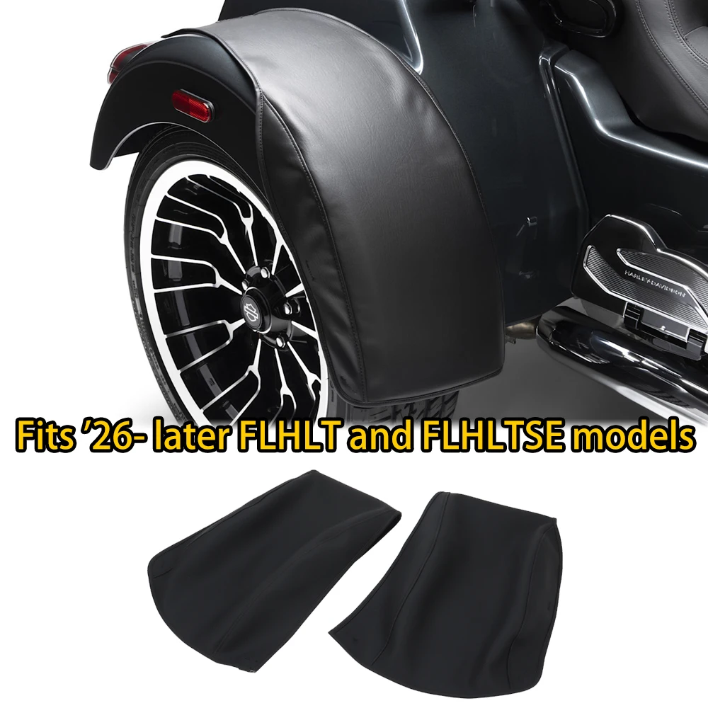 Black Vinyl Rear Fender Bra Protector Cover Anti-Scratch Debris For Harley Davidson Trike 2026+ FLTRT FLHLT FLHLTSE