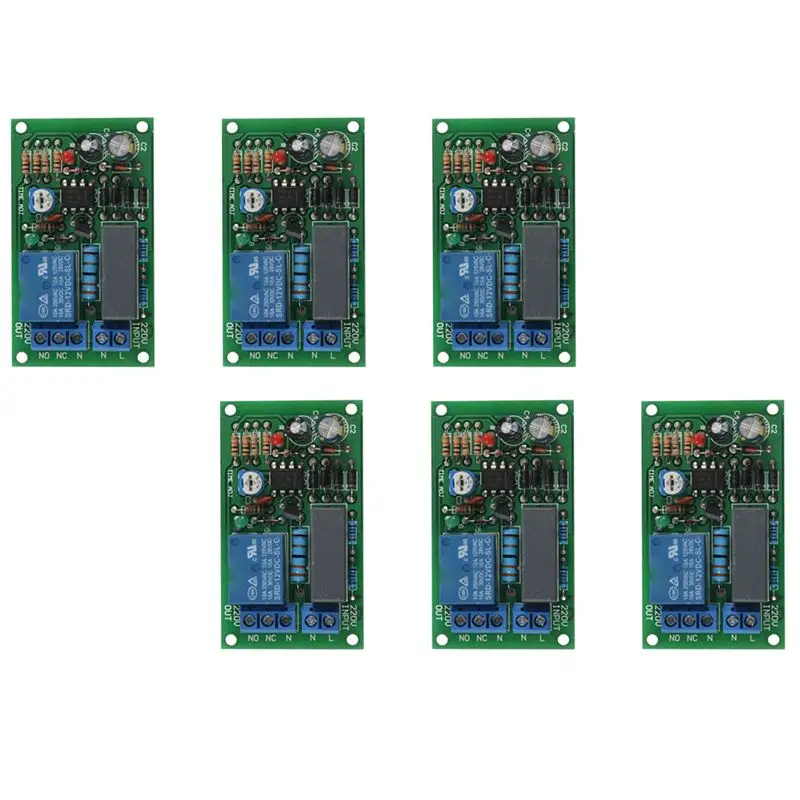 ABCA-6X 220V Relay Board, Power On, Time Delay, Circuit Module, Corridor Switch, Stair Light, D1B5