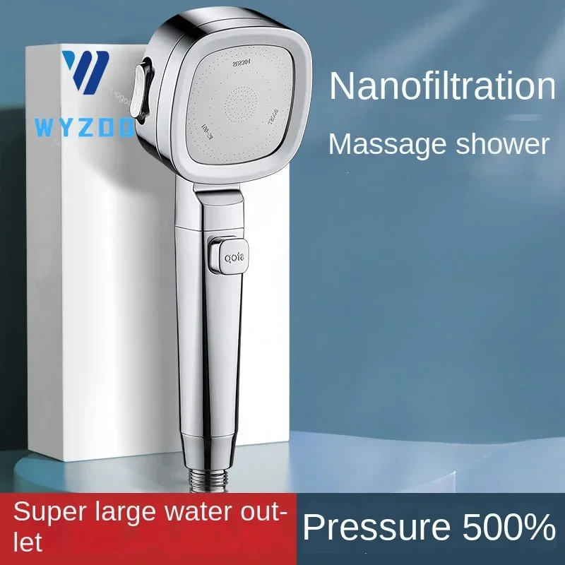 High Pressure Shower Head Water Saving 3 Modes Shower Heads Adjustable One-Key Stop Water Massage Sprayer Shower Head