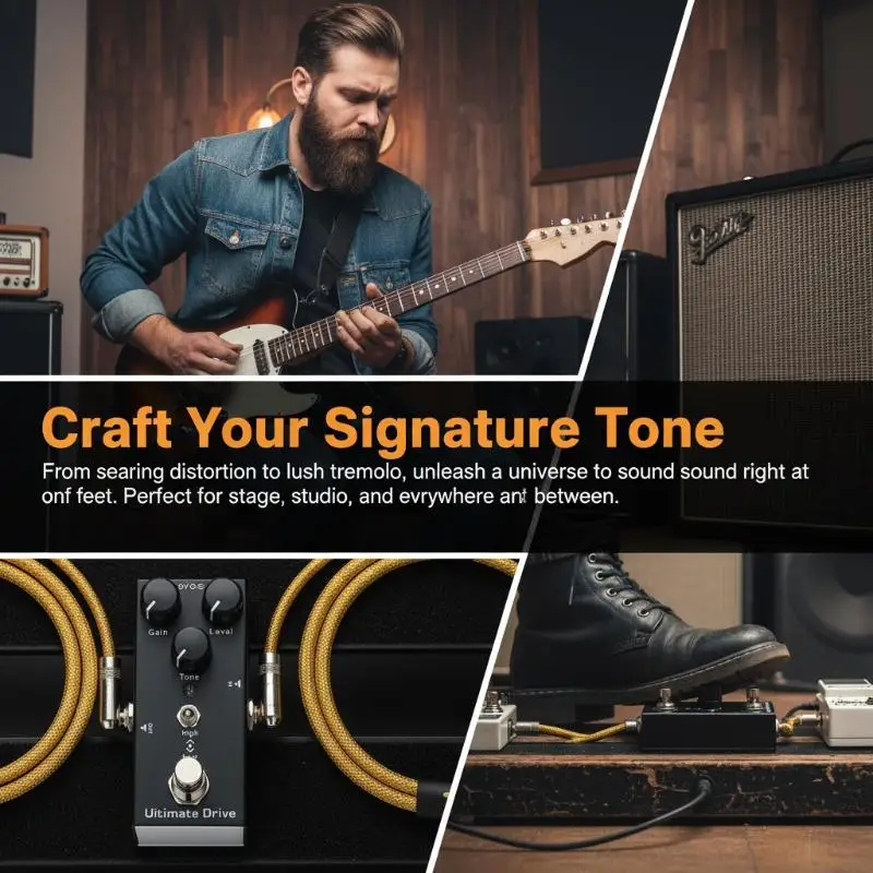 Guitar Pedal Vintage Overdrive US Dream Distortion Classic Chorus Digital Delay All in One Stompbox for Live Band Play