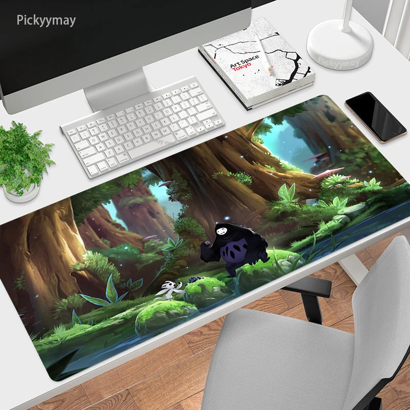 Ori And The Blind Forest Large Gaming Desk Mat Mouse Pad HD Print Computer Locking Edge XXL Anime Mouse Mats Kawaii Mousepad