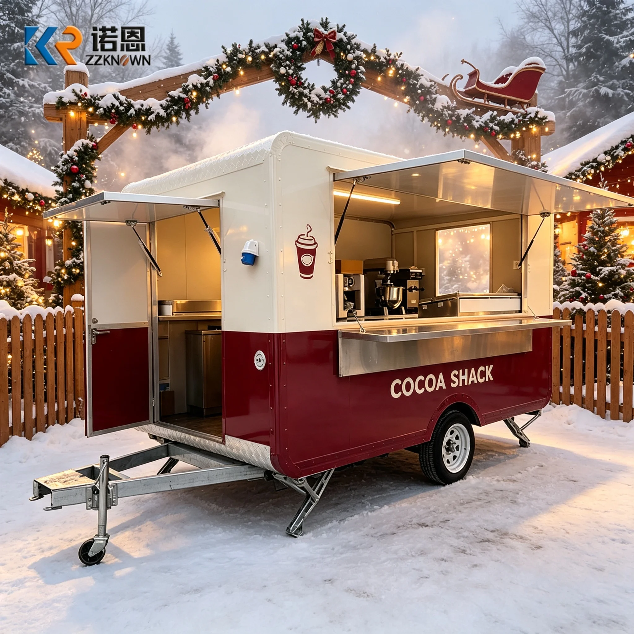European Street Food Trailer Fully Equipped Mobile Restaurant Popcorn Concession Trailers Catering