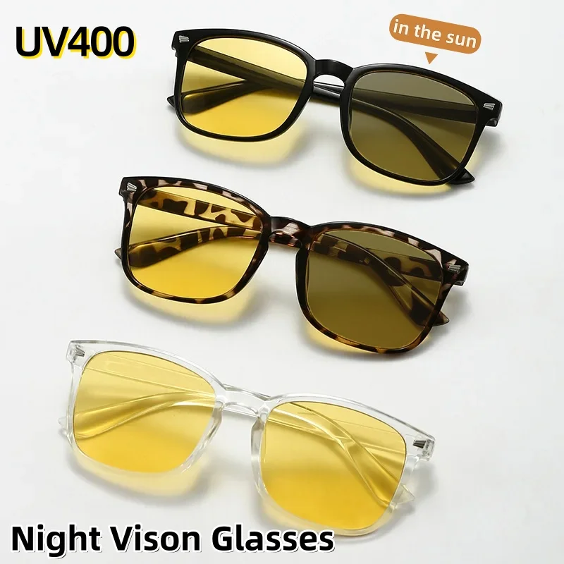 

New Dual-Use Day and Night Sunglasses Driving Anti-Glare Night Vision Glasses Outdoor Photochromic UV Protection Shades