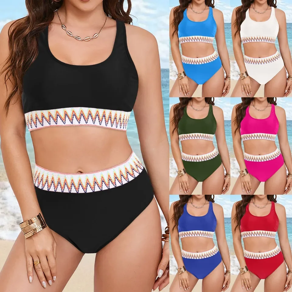 Thong Bikini Sets For Women Women Sexy High Waist Bikini Two Piece Set Ribbon Solid Color Swimsuit Bikini Sets For Women Sexy