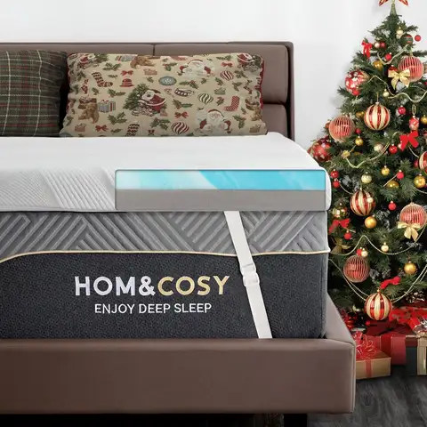 Colchão extra firme Hcore de 3 polegadas para alívio da dor, gel refrescante, colchão de carvão de bambu com capa removível