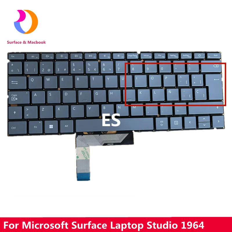 Original New Keyboard For Microsoft Surface Studio 1964 Keyboard  Es /GR Layout Gray 14.4 ''