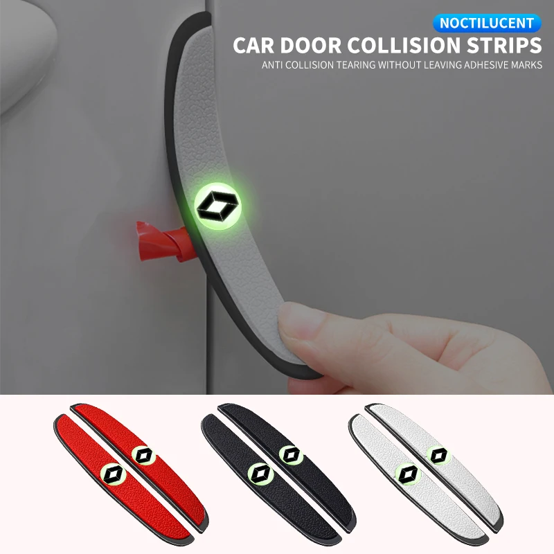 4pc Luminous Car Door Bumper Rubber Anti-collision Stickers For Renault Megane 2 3 4 Twingo Clio Talisman Captur Trafic Scenic 2