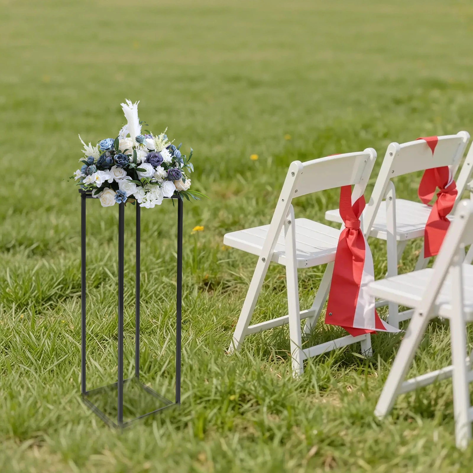 

Подставка для цветов, металлическая подставка для свадебного декора, черная железная подставка для центральных элементов композиций, 25*25*75 см, для вечеринок/свадеб