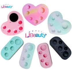 Libeauty-ミニシリコンパレット、まつげリフト、色合いの眉毛、まつ毛のラミネートパッド、メイクツール、6機能トレイ、1個