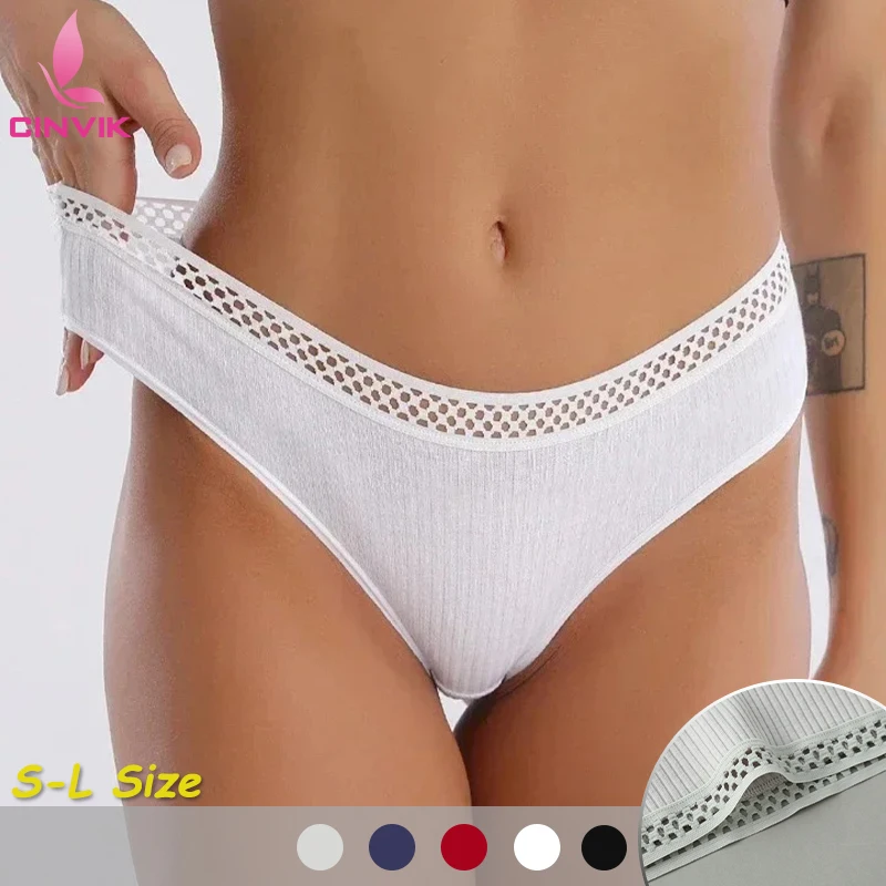 

Cotton Summer Breathable Low Waisted Women Underwear With Elastic Fit Soft G-string Cool Thong Sexy Fashion Solid Color Lingerie