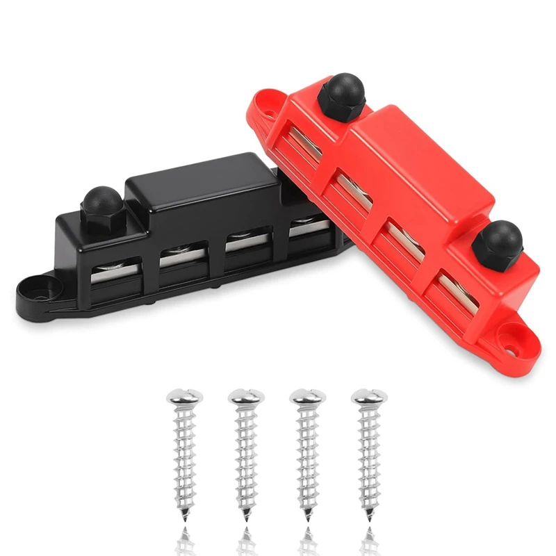 Power Distribution Block, 12V 300A Bus Bar, 3/8Inch Studs Terminal Strip, 12-48V Heavy Duty Terminal Block