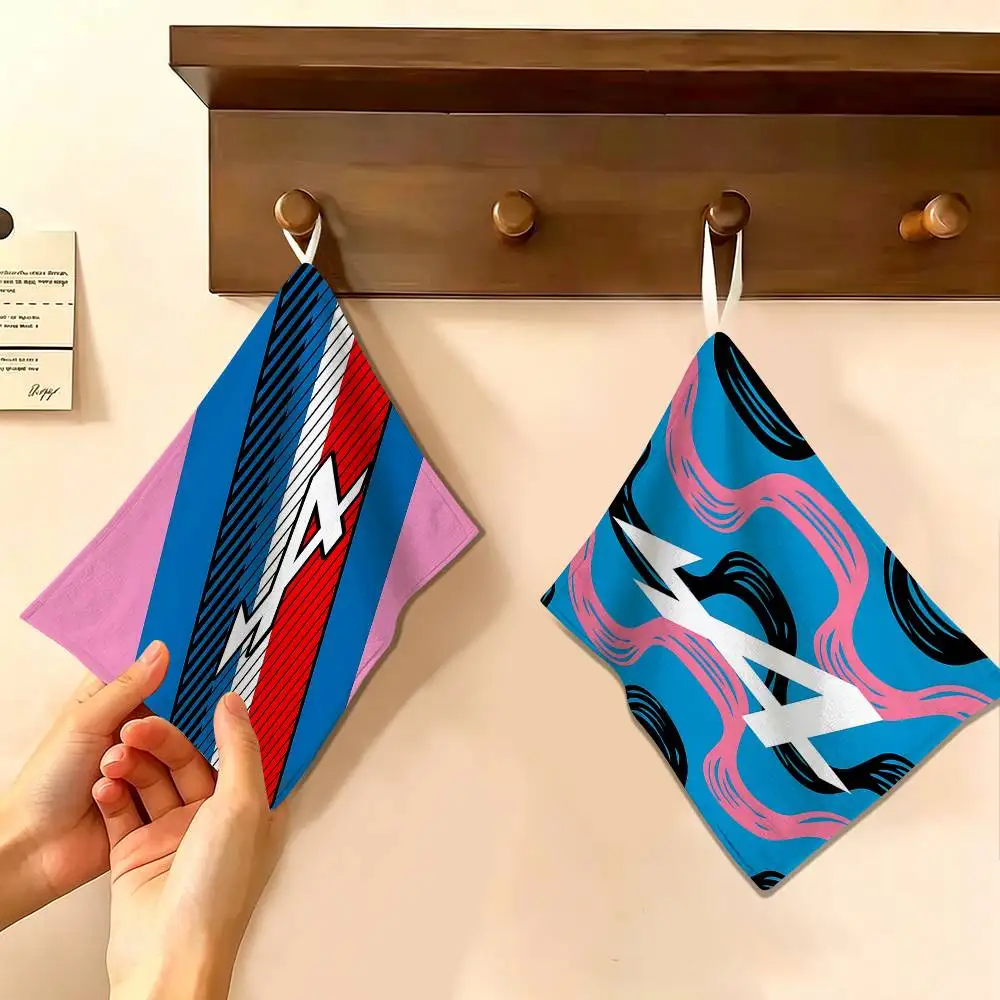 Alpine Logo Hanging Kitchen Towel, Polyester Cotton Fabric, Absorbent Hand Wiping Towel for Home Dormitory