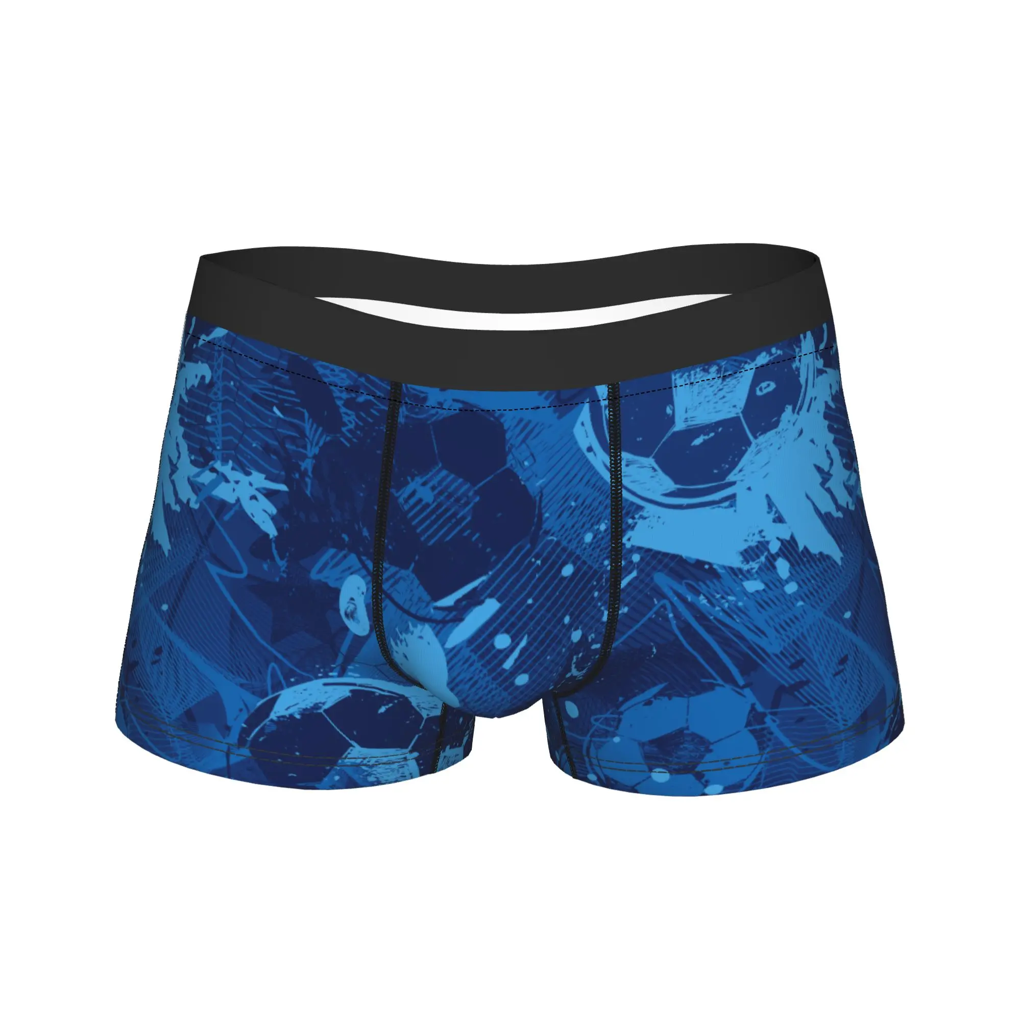 Men Cartoon Soccer Ball Football Long Underwear  Humor Boxer Briefs Shorts Panties Male Soft Underpants M-XXL