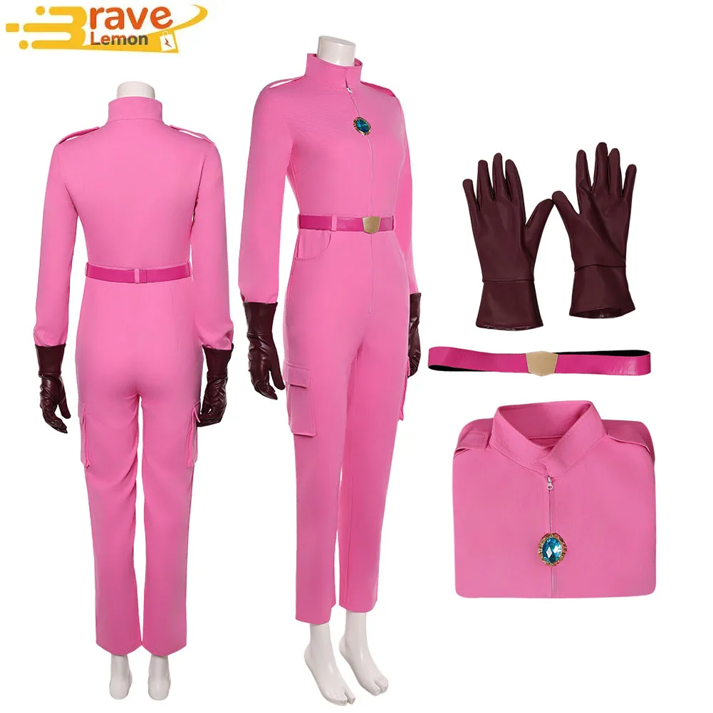 

Princess Peach Cosplay Costume Women Pink Jumpsuit Gloves Belt Movie Bros Disfraz Clothes Female Party Suit Halloween Carnival