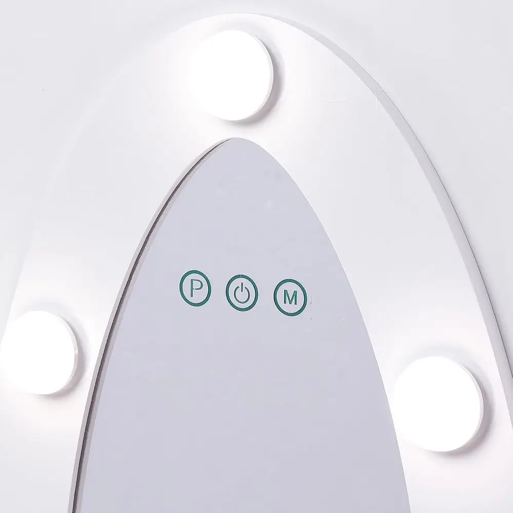 Armário de armazenamento para vestir-organizador de fantasias infantis com espelho iluminado, rack de roupas, prateleiras abertas, caixas de armazenamento e 3 ganchos, branco