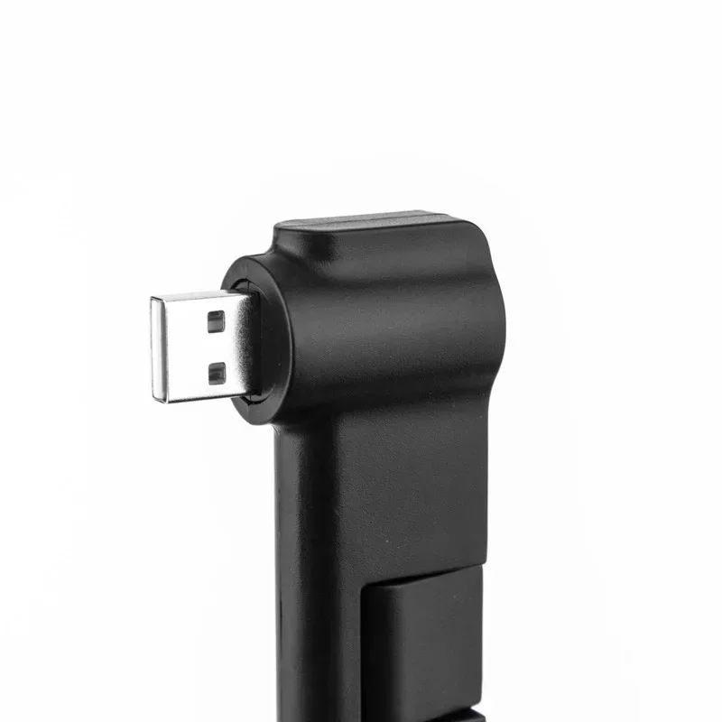 4 พอร์ต USB 2.0 Rotatable คอมพิวเตอร์ Trailing Quarter Splitter Hub Expander, สีดํา 480