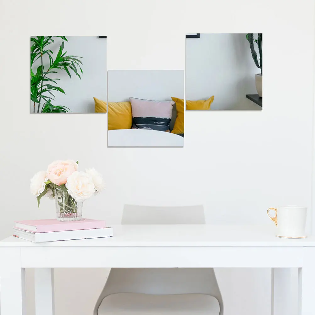 

6Pcs Square Mirror Wall Sticker DIY Self Adhesive Acrylic Mirror Decal for Bathroom Bedroom Living Room Decorative Wall Tile