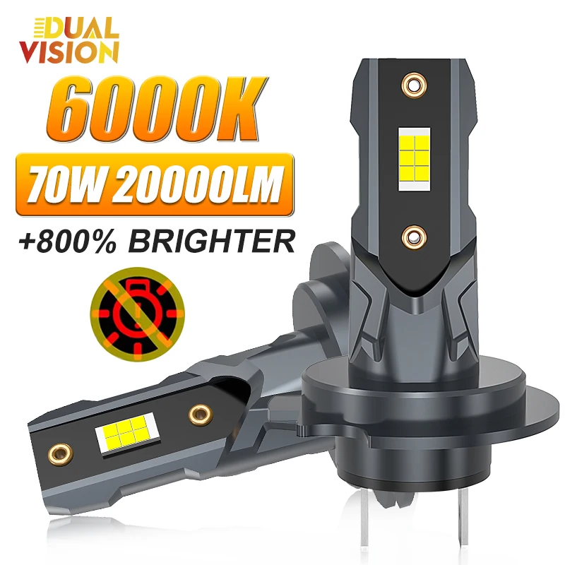 

20000LM H7 LED Headlight Kit Mini Bulbs 70W CSP 7035 For Car Headlamp Auto Fog Lamps Canbus H7 Led Turbo Automobile 12V 6000K
