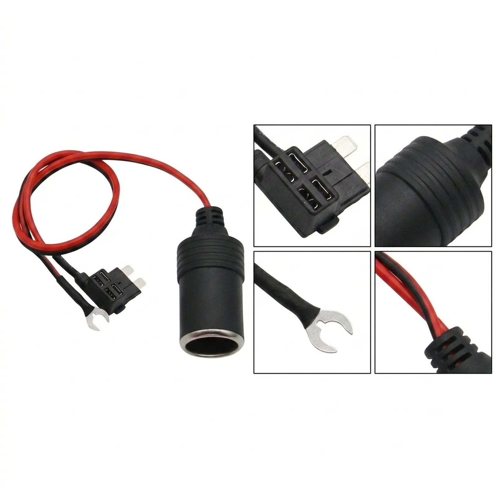 Cam Power Connection Assembly with Fuse Protection for 12V 24V Vehicle Systems Compatible with Standard Fuse Boxes