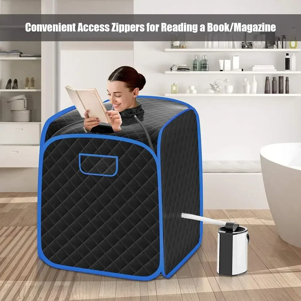 Portable 3L Steam Sauna Spa with Remote, 9-Gear Temp/Timer, Atomization, Ideal for Home Relaxation (Black)