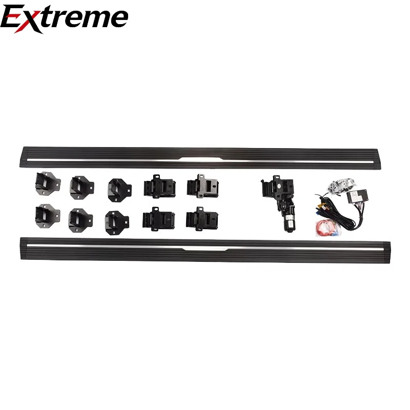 Customizable Full Set Aluminum Alloy Electric Running Boards & Car Door Side Steps for for Telescopic Pedal No Drilling