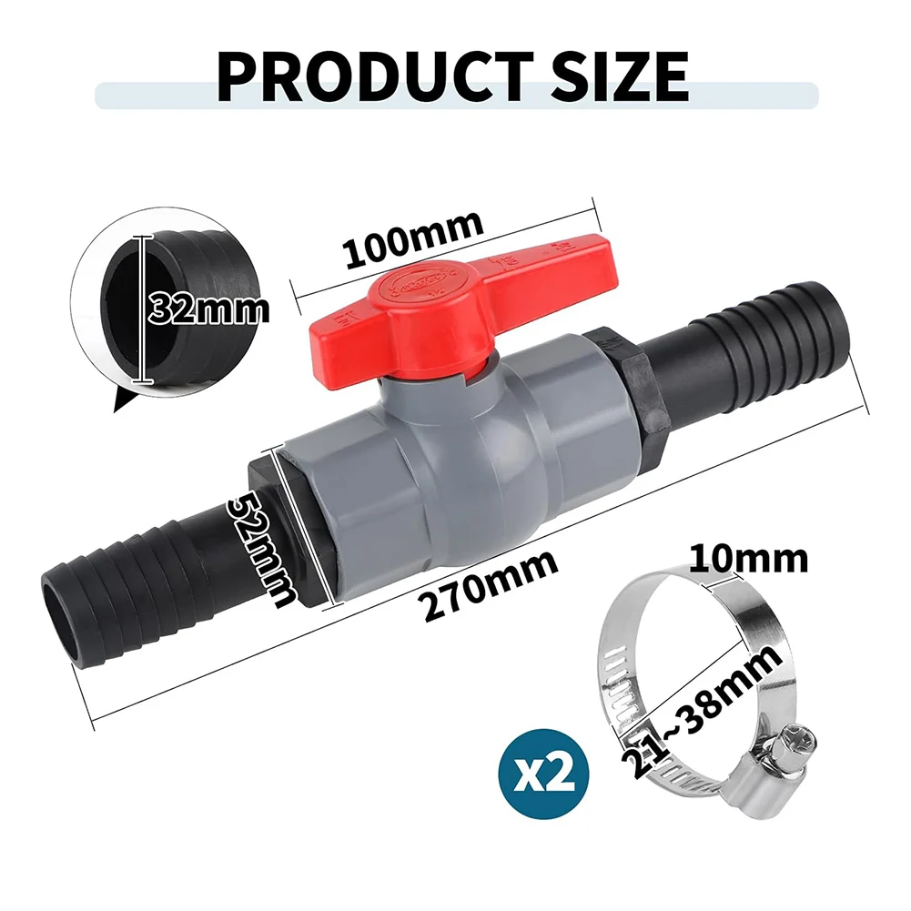 Ball Valve PVC Shutoff Valve with Hose Connector 1 Inch1 14 Inch Designed to Connect Securely and Control Liquid Flow