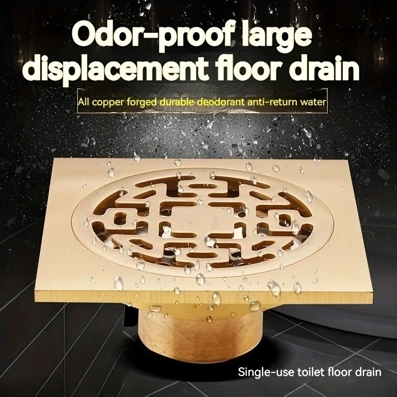 1pc All Copper Floor Drain Odor Insect Proof Deep Water Seal Copper Core Stainless Steel Filter for Bathroom Washing Machine