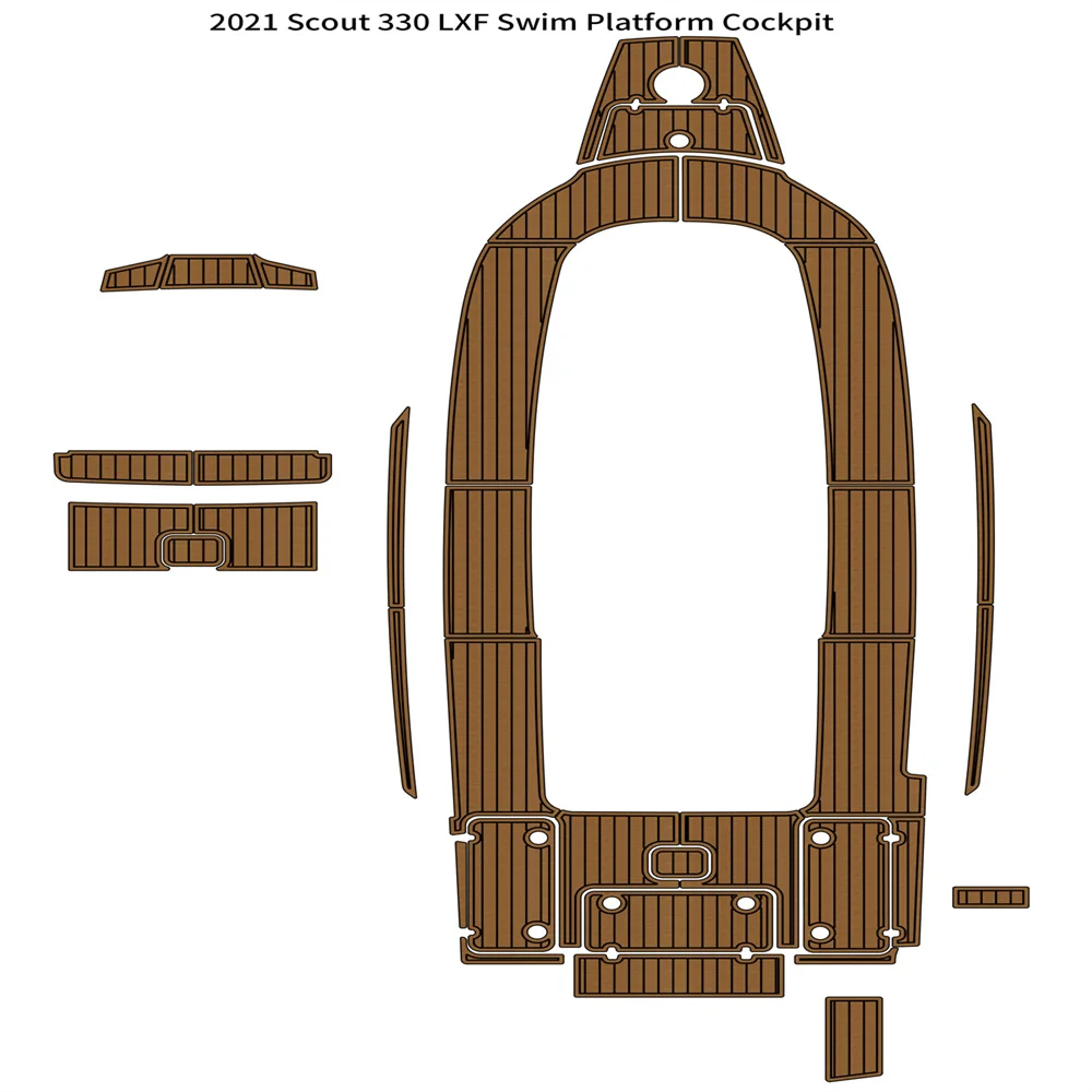 

2021 Scout 330 LXF Swim Platform Cockpit Bow Pad Boat EVA Foam Teak Deck Floor Seadek Gatorstep Style Self Adhesive