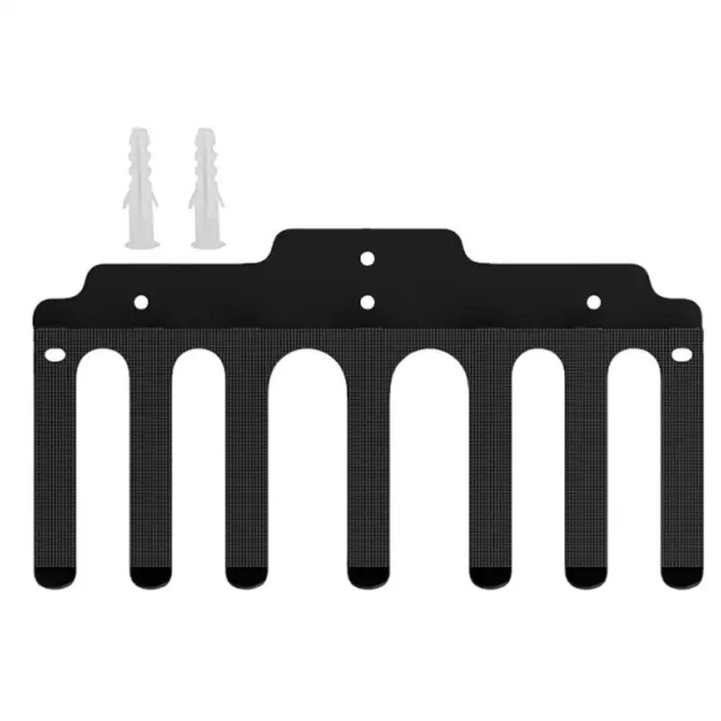 Naścienny uchwyt na sztangę Stojak na opaskę oporową z 7- haczykami Uchwyt oszczędzający miejsce Przechowywanie akcesoriów do ćwiczeń w domu