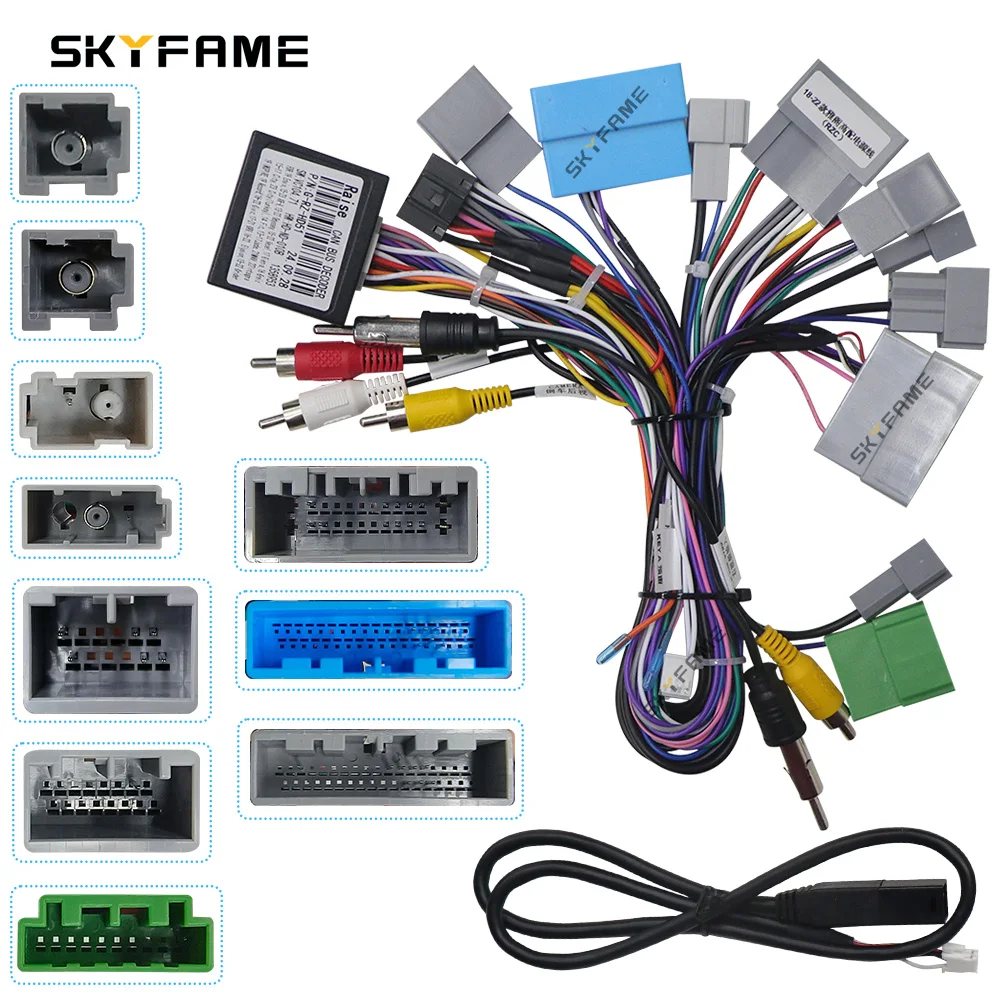 SKYFAME Car 16pin Wiring Harness Adapter Canbus Box Decoder Android Radio Power Cable For Honda Accord 10 Inspire G-RZ-HD51 view 2