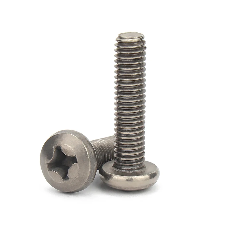 50pcs/lot Pure titanium pan head Phillips screws round head machine screws DIN7985 M5x8/10/12/15/20/25/30/35-50 Ti GR2 Screws