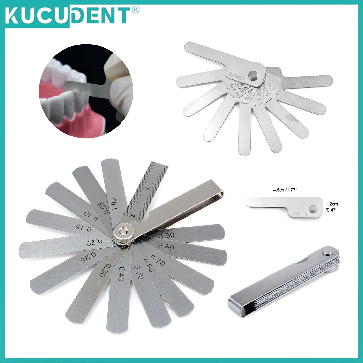 Dental Interproximal Reduction Gauge Ruler Tooth Gap Measure Reciprocating IPR Stainless Steel Orthodontic Treatment Instrument