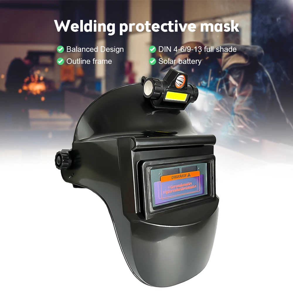 PC Welding Masks Automatic Dimming Large View Automatic Variable Light Adjustment Welding Facemask Welding Helmet