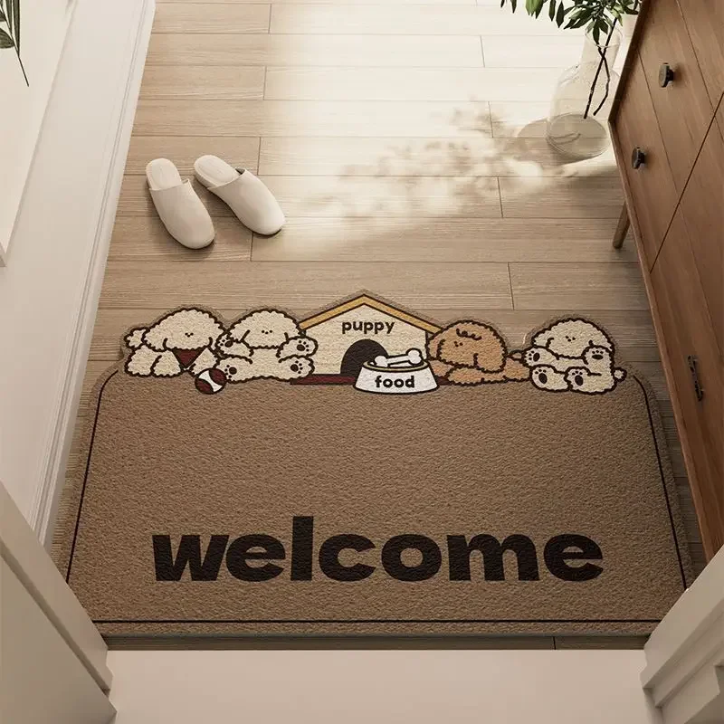 Non-Slip Carpet for Door Entry, Simple Household Mat, Can Be Cut, Silk Ring Door Entry Mat, Bathroom Products, Cartoon Floor Pad