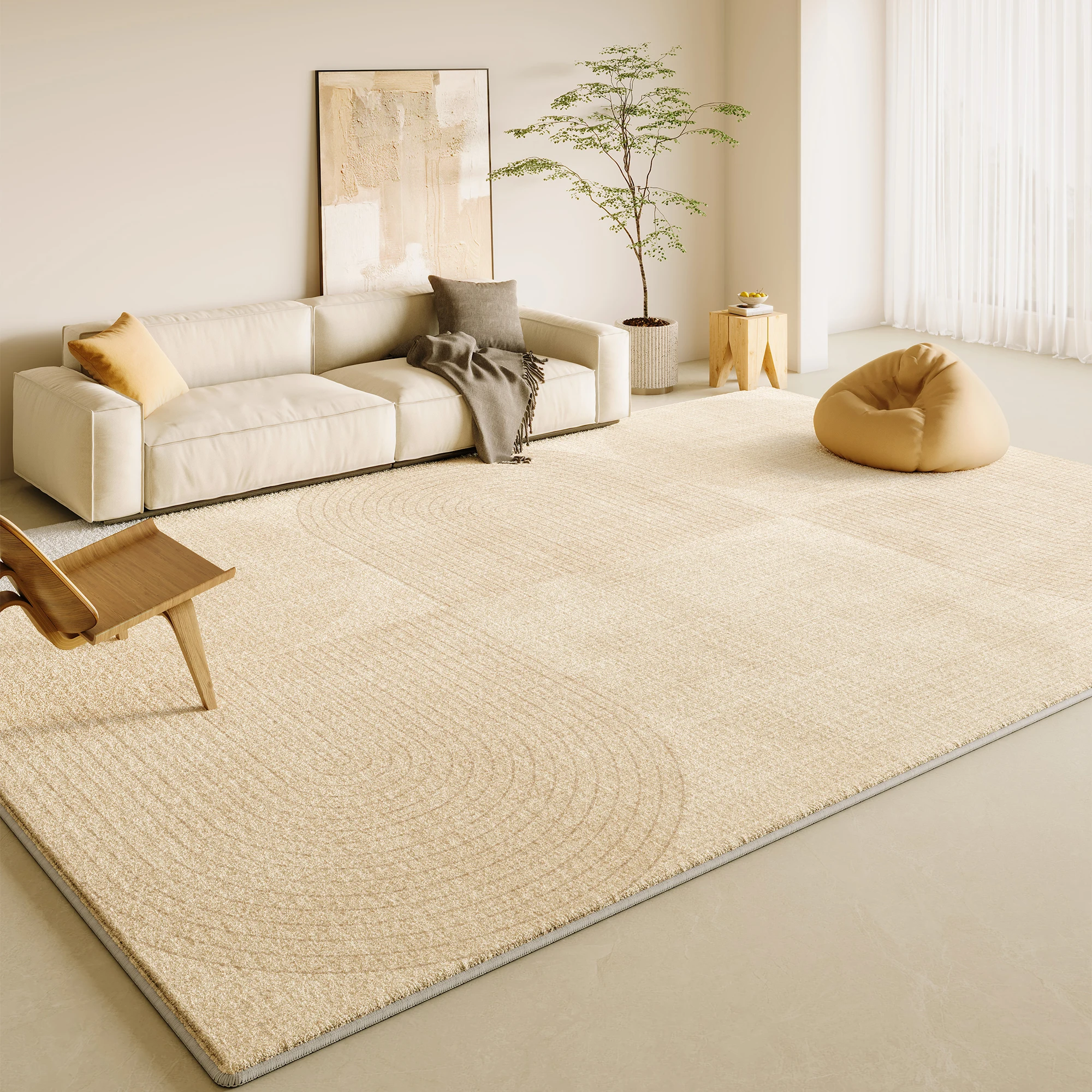 VIKAMA ترقية المواد السجاد غرفة المعيشة كريم ديكور المنزل أريكة ضوء الفاخرة قسط الشعور سماكة غرفة نوم الحصير البساط #3
