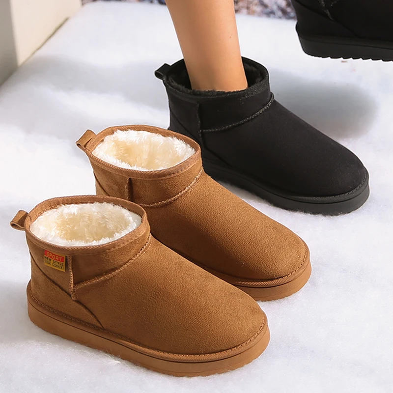 أحذية صوف نسائية جديدة لعام 2025 أحذية صوف دافئة ذات نعل سميك أحذية ثلج منخفضة الجودة أحذية نسائية خارجية مضادة للانزلاق أحذية للنساء #1