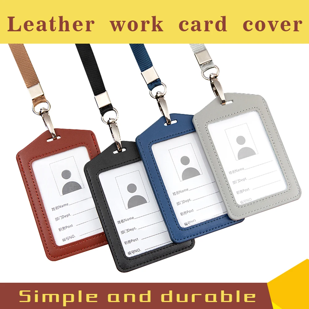 Work Certificate Identity Business Access Card Holder With Neck Lanyard Name ID Card Cover Credit Card Holder Badge Card Case