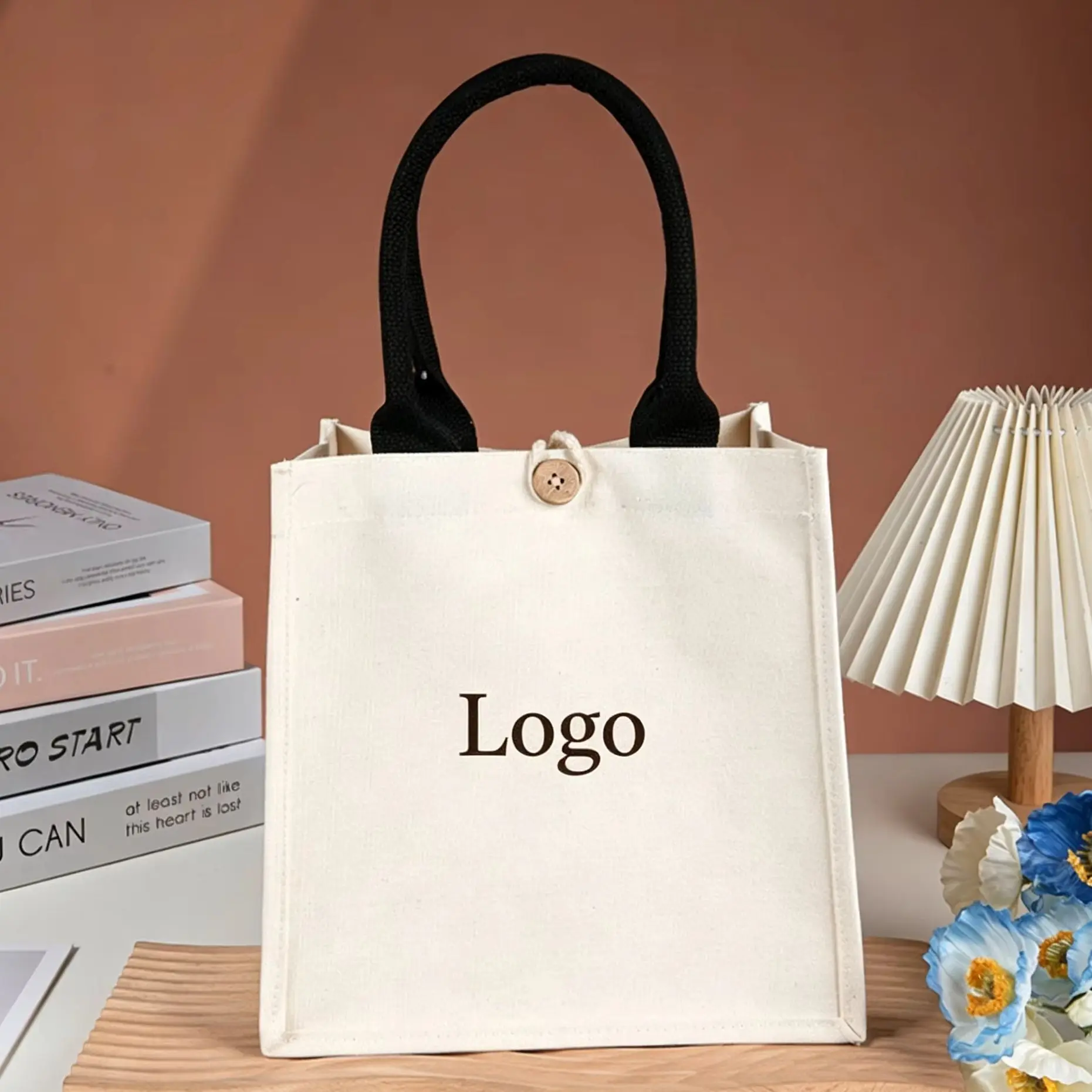 

Canvas Tote Bag Customized Hand-held Shopping Bag Single Shoulder Cotton Bag Customized Brand Company Logo Bag For Women
