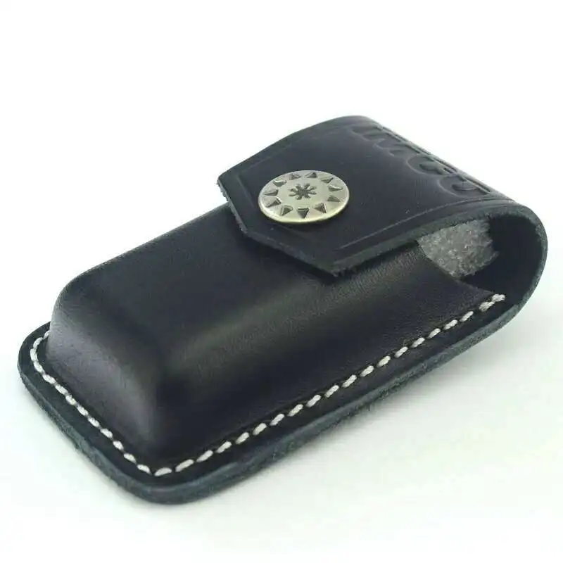 Fashion Genuine Leather Black Cgarette Lighter Box For IMCO Austria Lighters Case High Quality Waist Bag Smoking Accessories