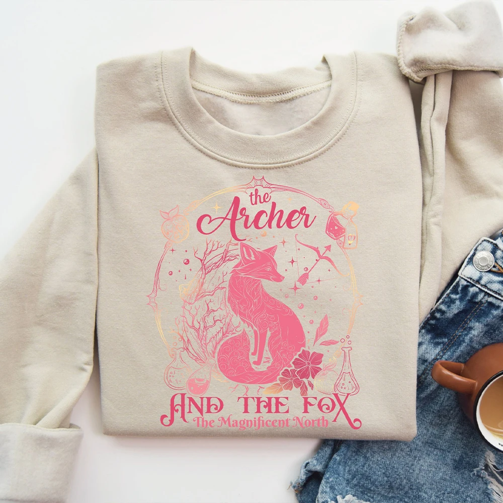 The Archer and The Fox Comfort Sweatshirt Fantasy Books Jumper Sweatshirt Gift For Readers Hookish Bookworm Y2K Top Streetwear