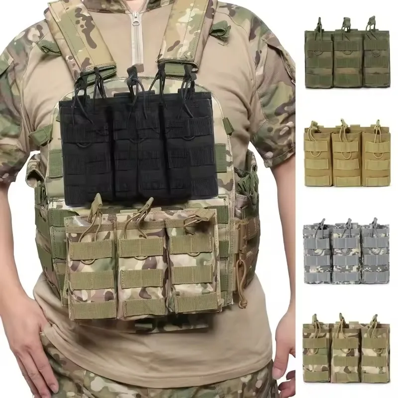 

Molle M4 Тройной подсумок для журналов Кобура для магазинов M16 AK AR15 Держатель для винтовки EDC Поясная сумка Аксессуары для уличной охоты Жилетные сумки