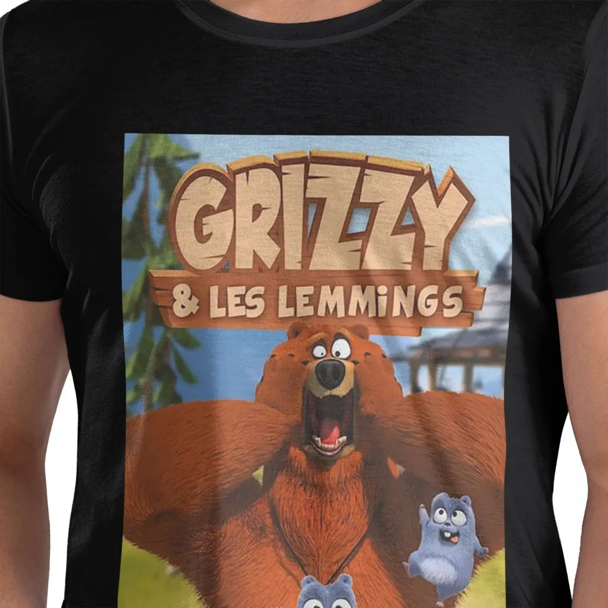 

Футболка из 100% хлопка с анимацией «Гриззи и Леминги», мужские классические футболки с круглым вырезом и коротким рукавом, S-6XL