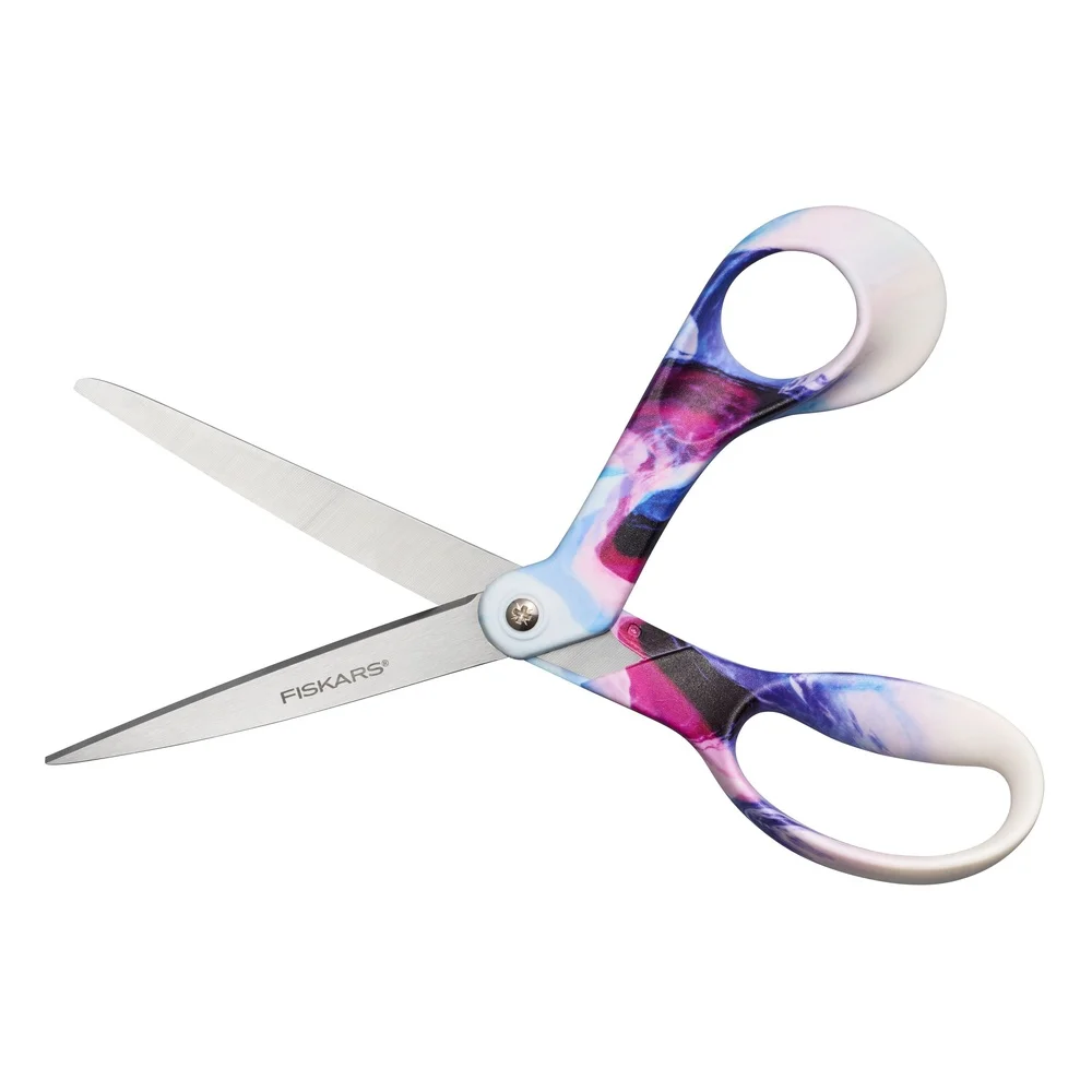 All-Purpose Stainless Steel Scissors 8 Inch Ergonomic Handle Precision Ground Blades Bent Design Crafting Tools Adults