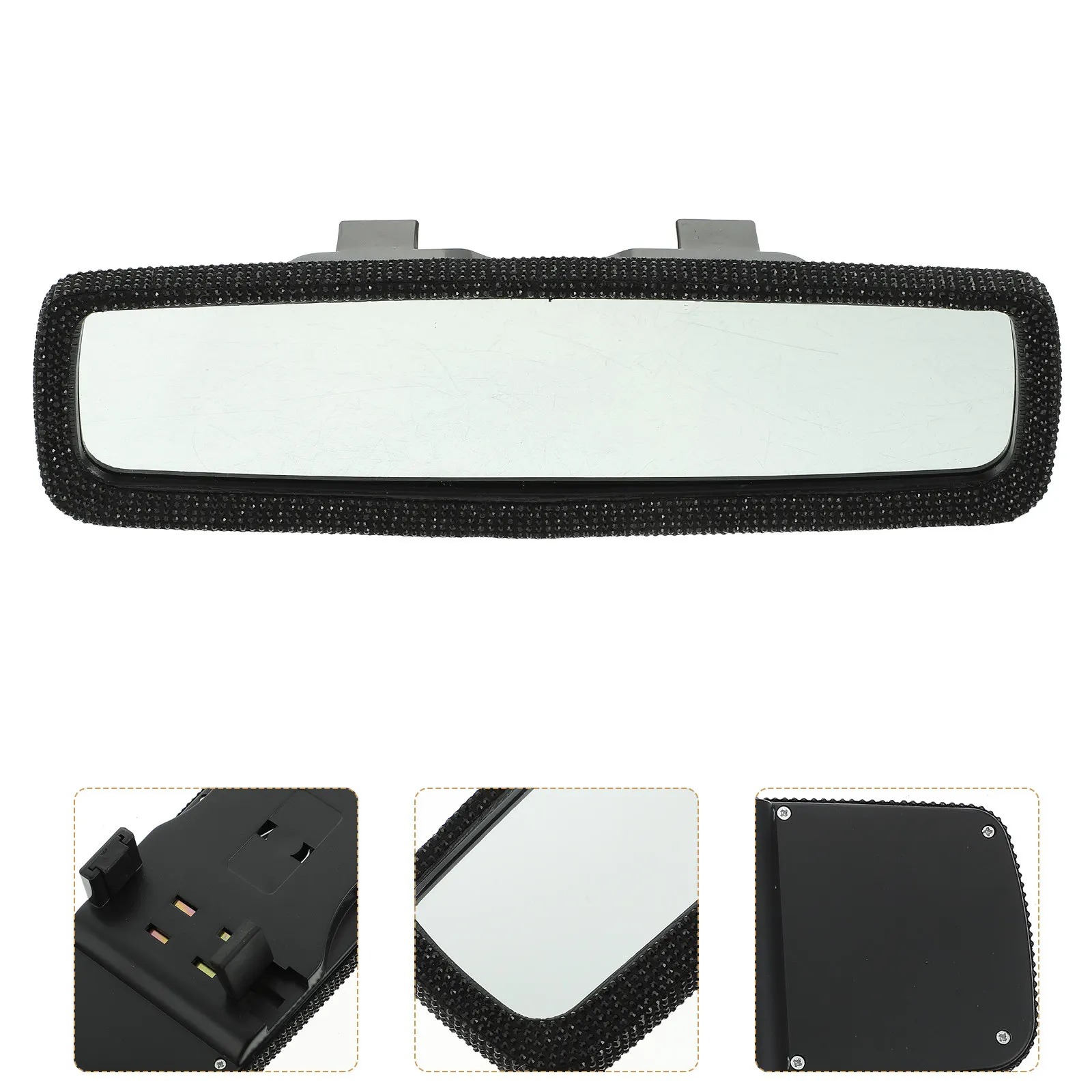 

Rhinestone Car Rear View Mirror Bling Interior Rearview Mirror for Suv Truck Auto Wide Angle Anti Glare Distortion Free Blind