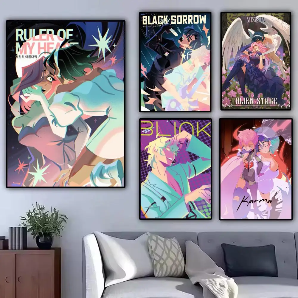 Famous Anime A-Alien Stage Painting Calligraphy Modern Canvas Poster Wall Art Aesthetic Bedroom Decor for Cafe Home Gift