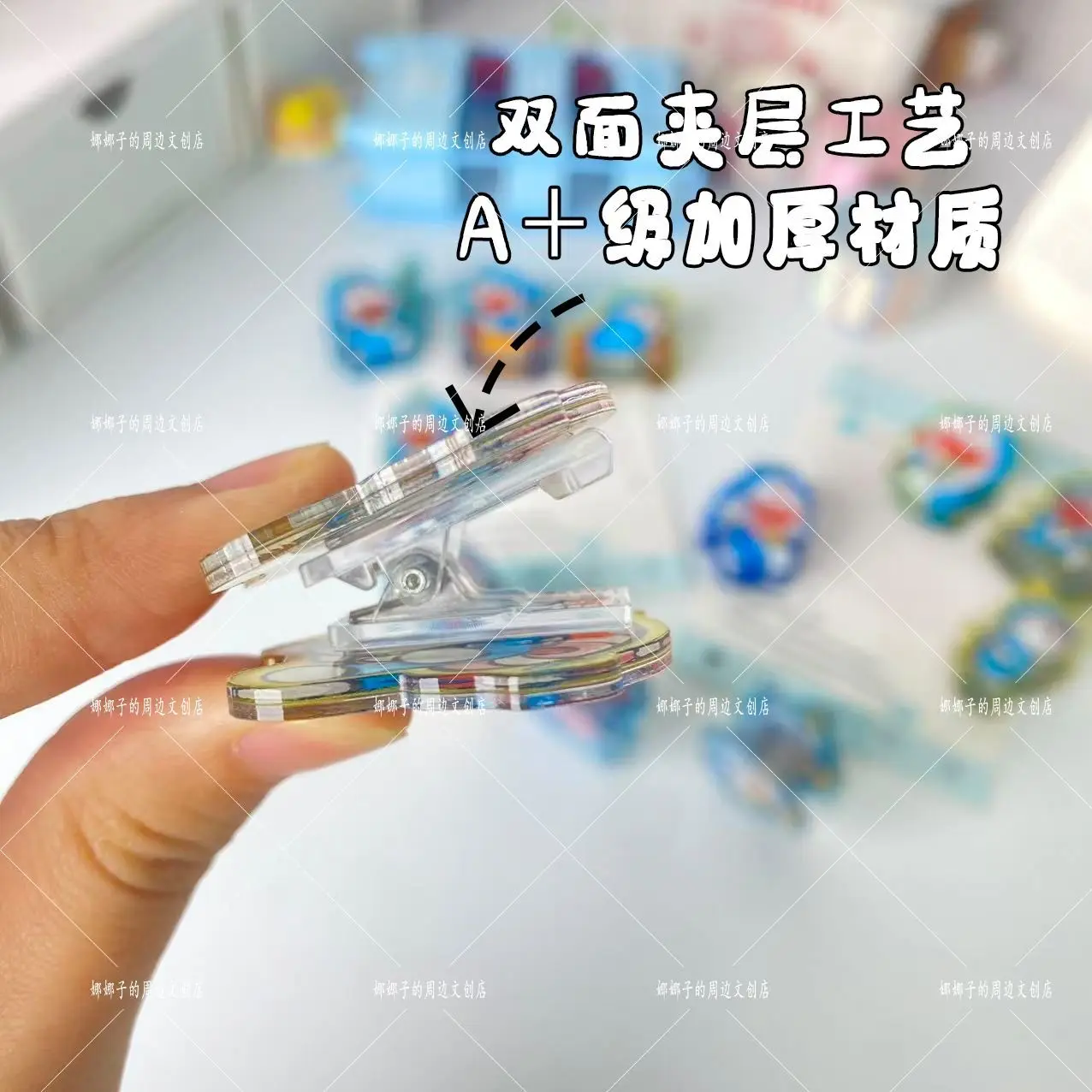 Doraemon memo clip cartoon INS-style high-appearance-value girly double-sided acrylic PP storage clip for test papers
