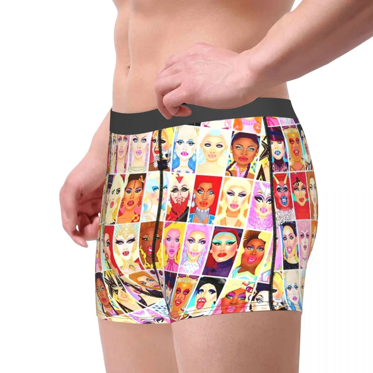 Arrasto rainha royalty underwear breathbale calcinha masculina impressão shorts boxer briefs