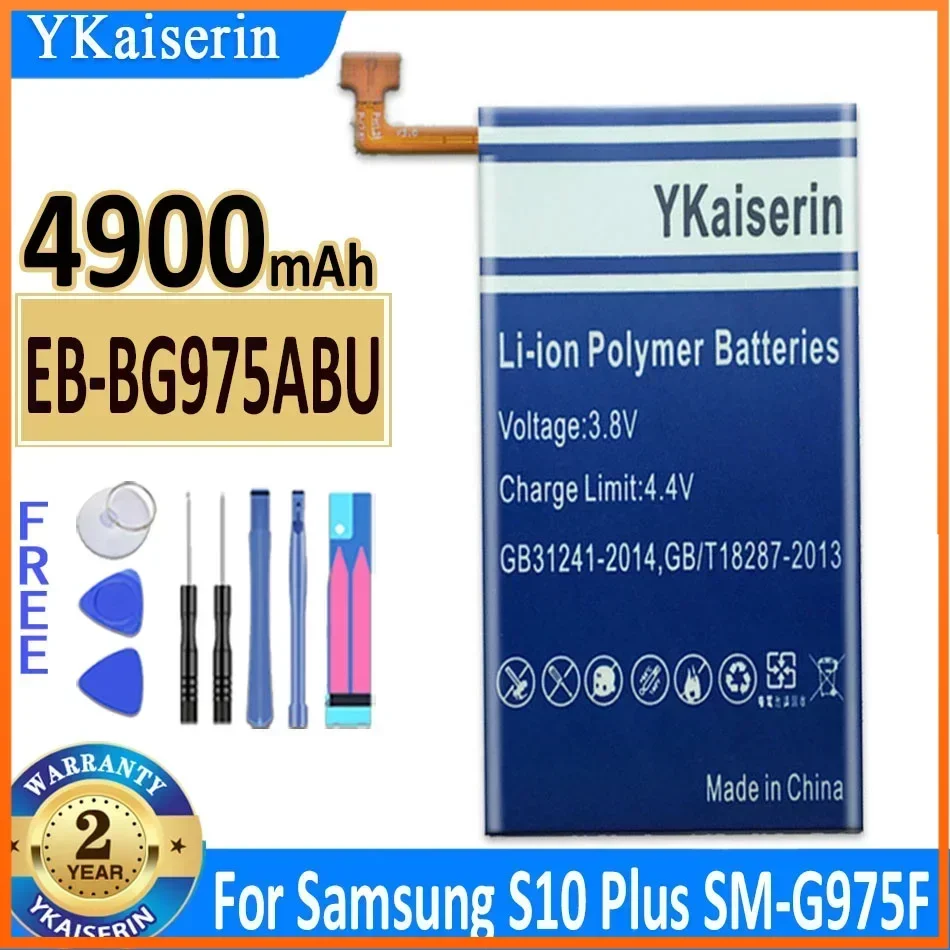 YKaiserin 4900mAh EB-BG975ABU Bateria  for SAMSUNG Galaxy S10 Plus S10+ SM-G9750 Mobile Phone Battery Tterie Warranty 2 Years