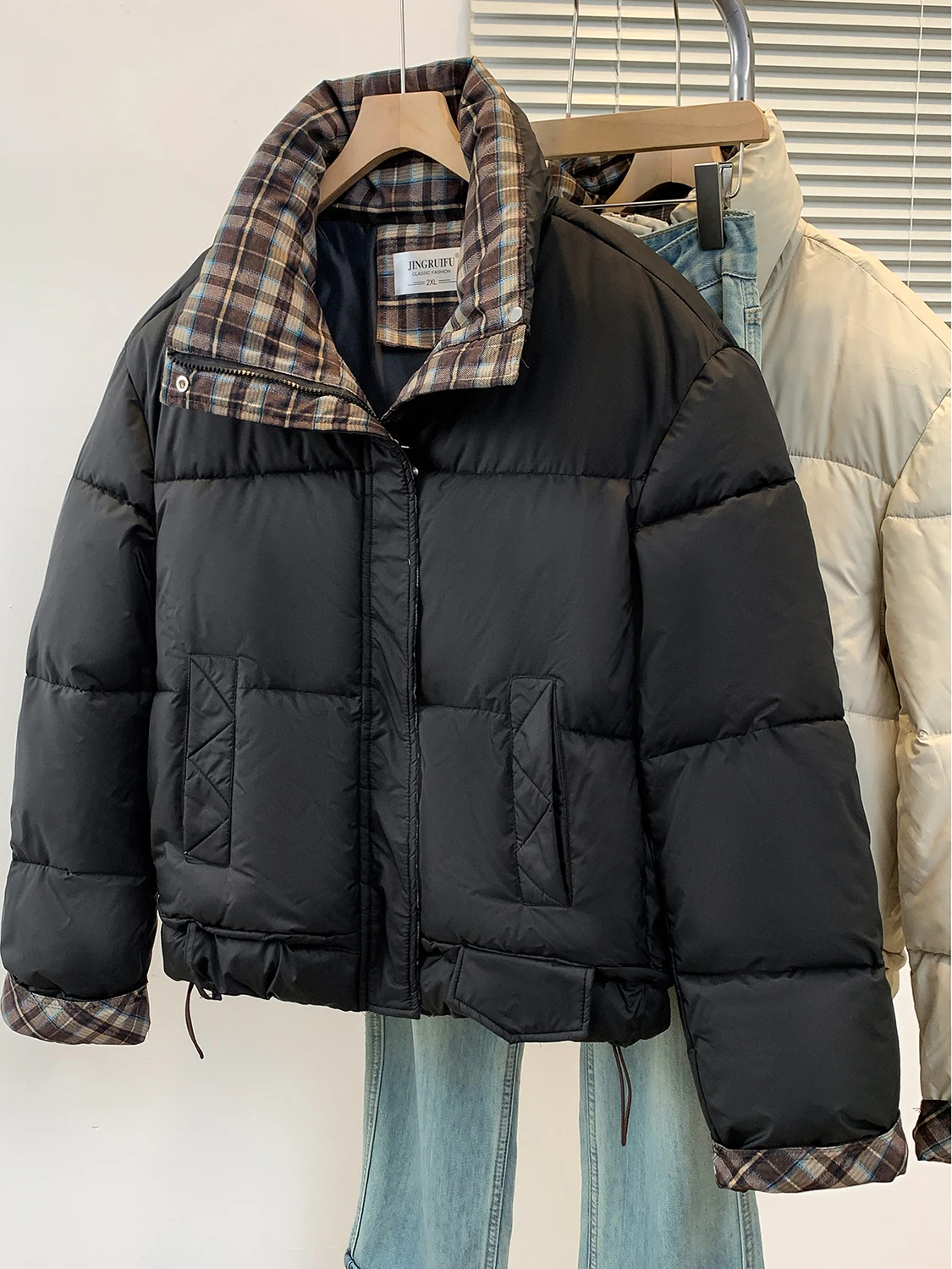 عارضة Faionable الرجعية المرقعة المرأة القطن Jaet مبطن القطن لحاف معطف ort Sle سستة إغلاق طويل Sve #3