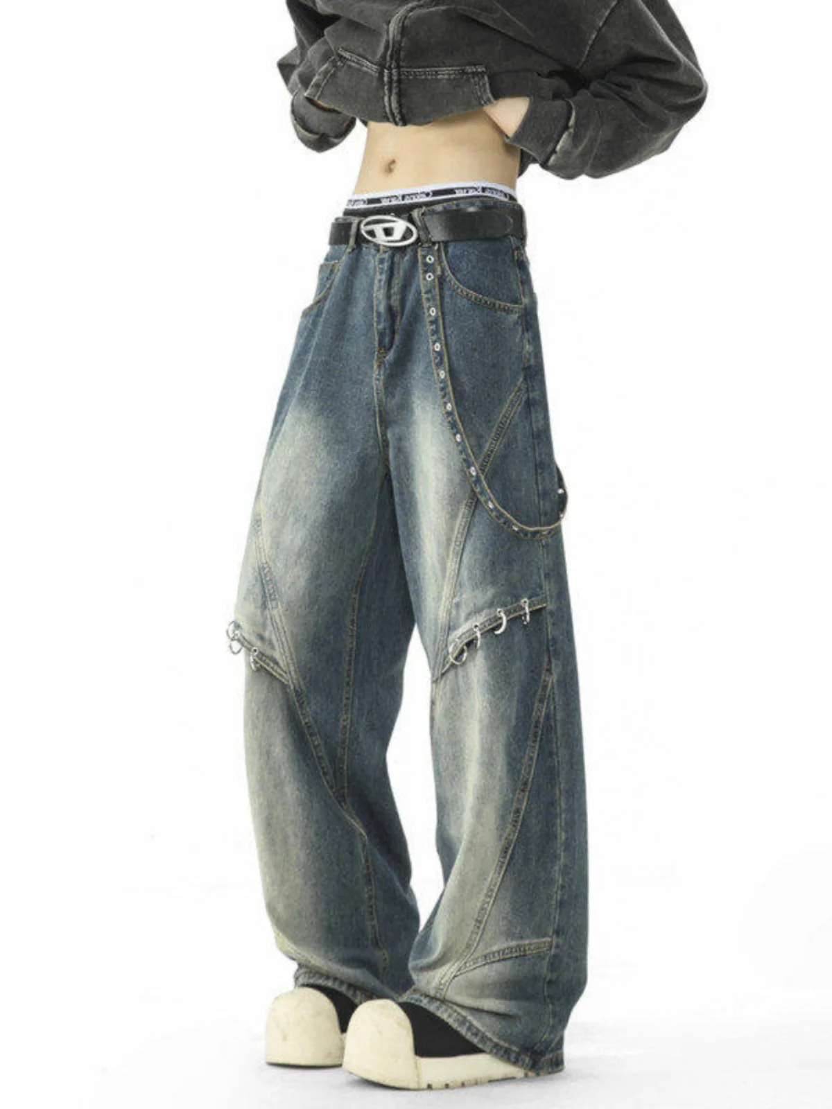 

Джинсы Cleanfit Design Sense для мужчин и женщин, прямые, структурированные, с эффектом потертости, рабочие брюки, американские джинсы.